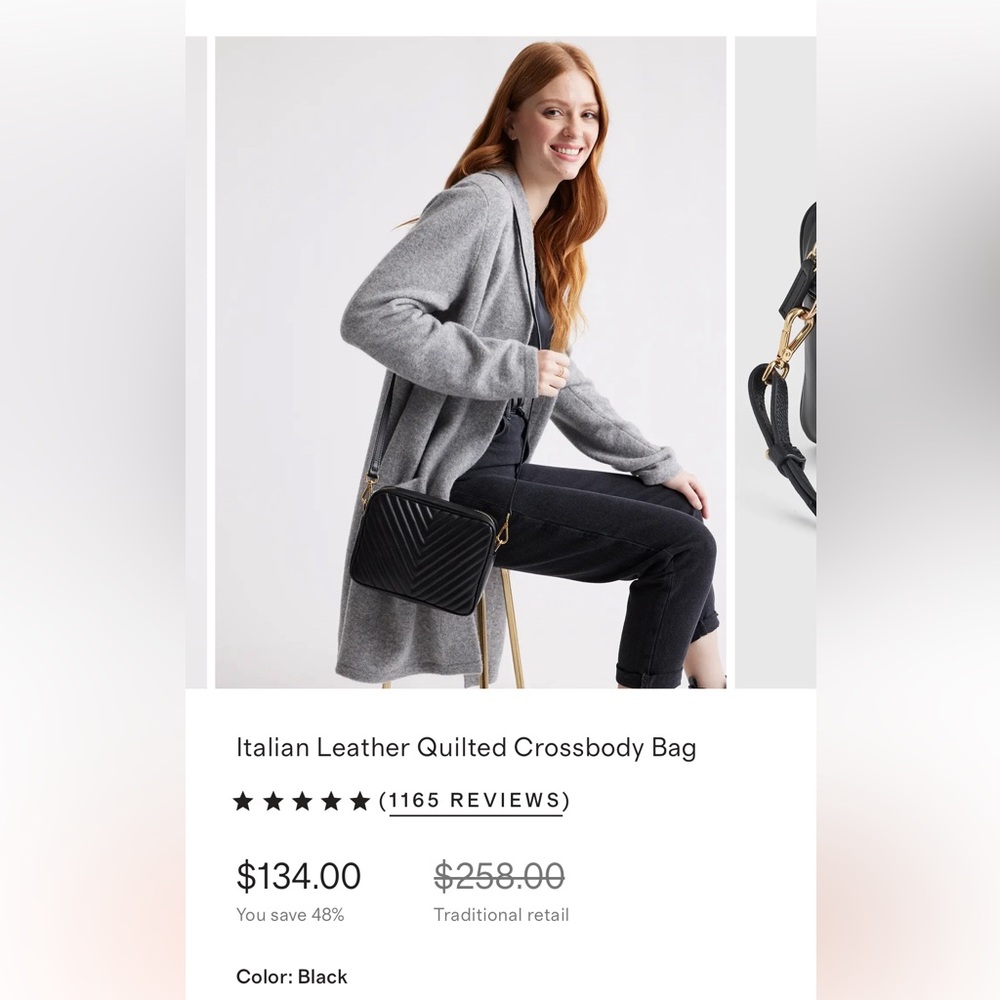 Quince Italian Leather Quilted Crossbody